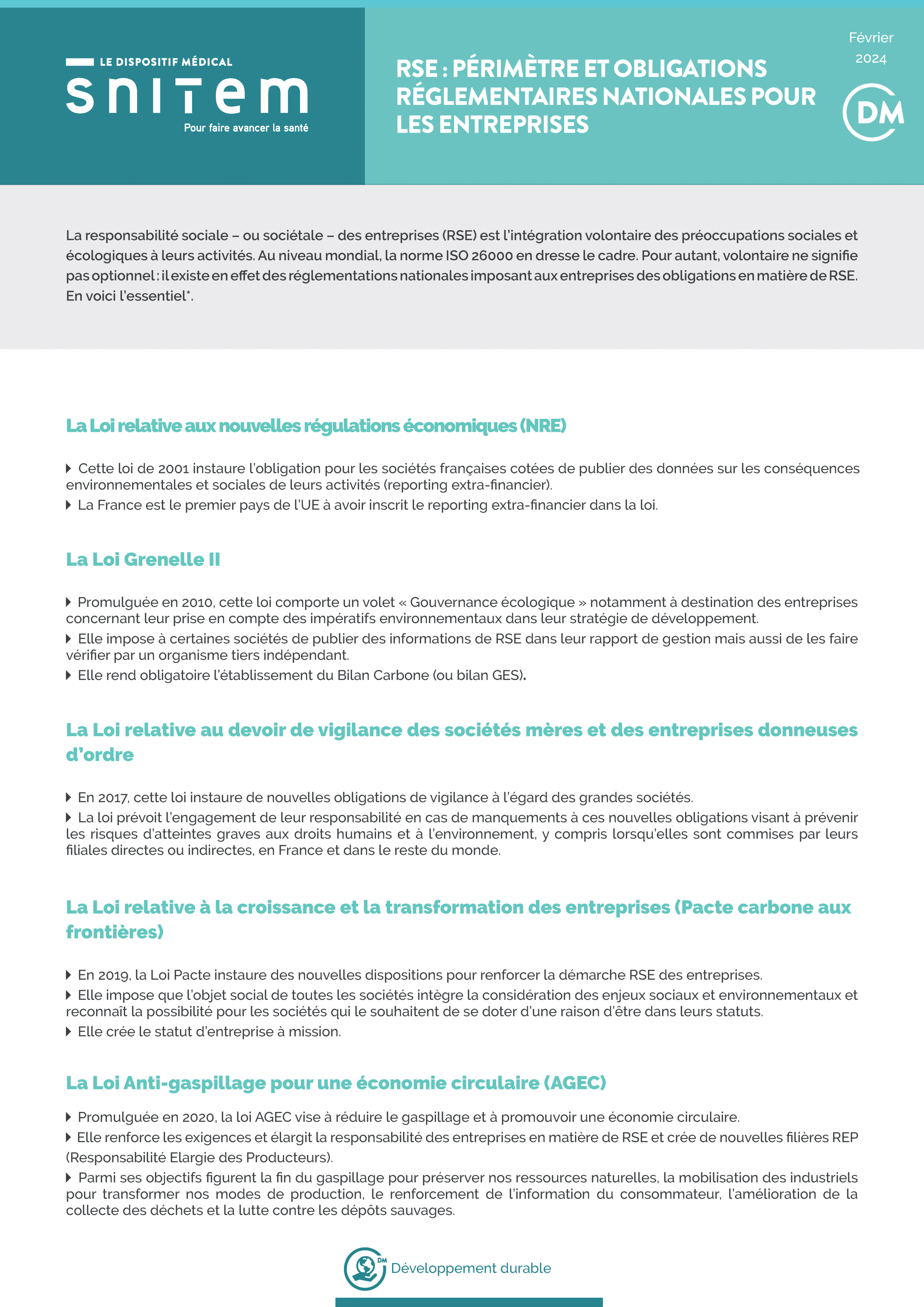 RSE : la réglementation française