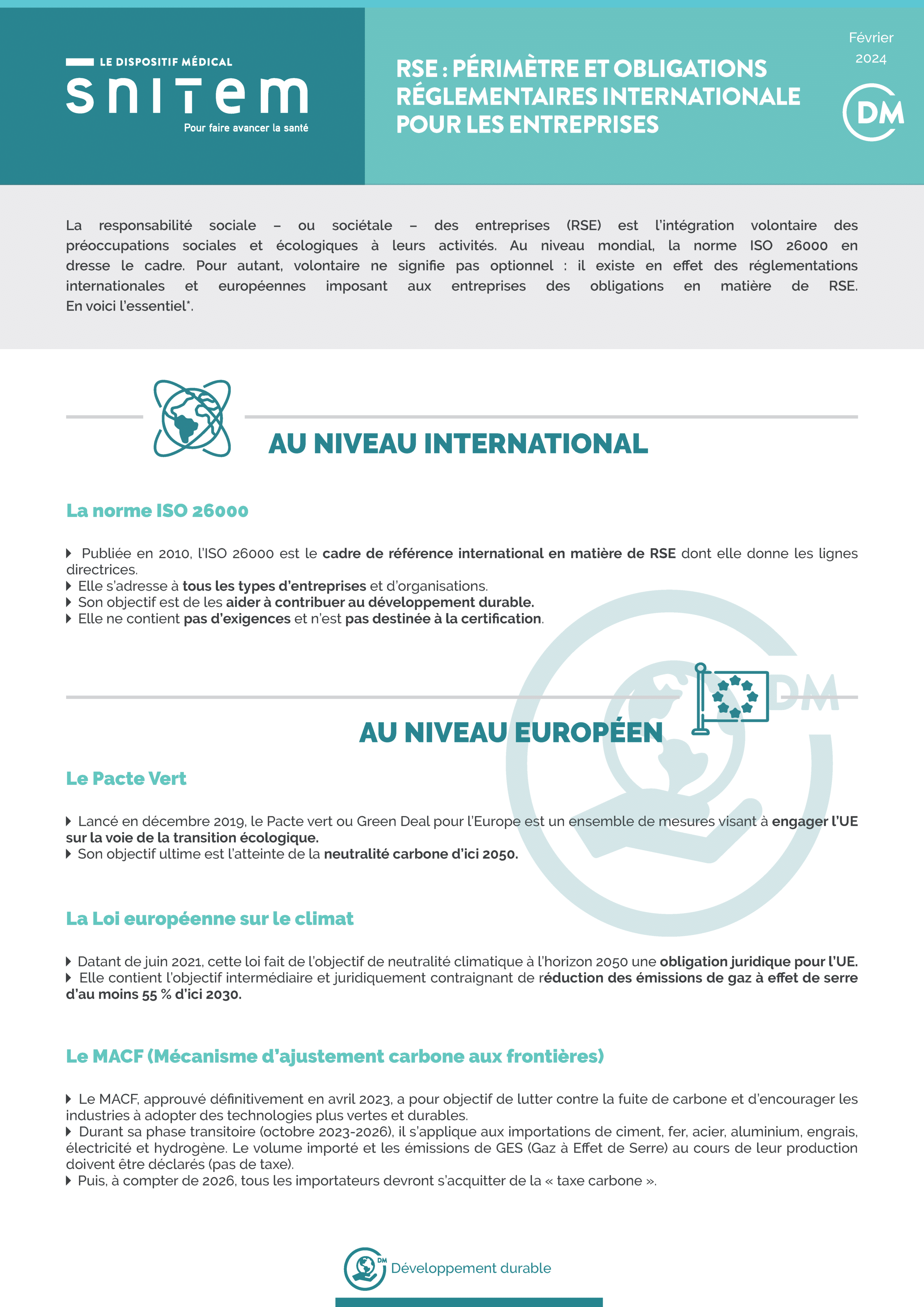 RSE : la réglementation internationale et européenne